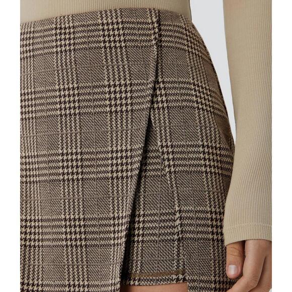 NWT Halara High Waisted 2-in-1 Pocket Houndstooth Plaid Mini Casual Skirt S - Picture 11 of 12